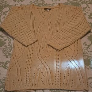 Chic V-Neck Sweater in Cream